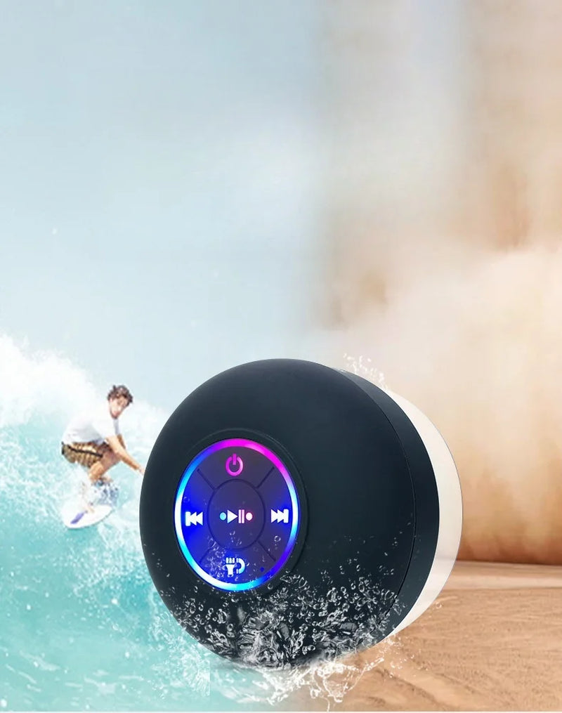 Aquabeat Mini: Waterproof LED Bluetooth Speaker with Powerful Sound & Suction Cup Mount